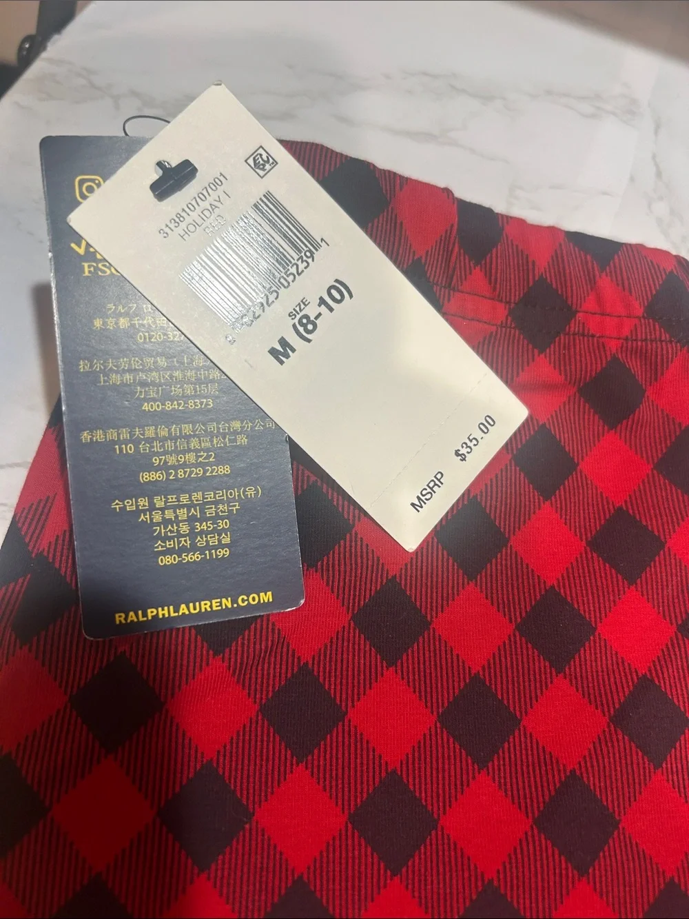 Ralph Lauren Red and Black Buffalo Check Lounge Pants
